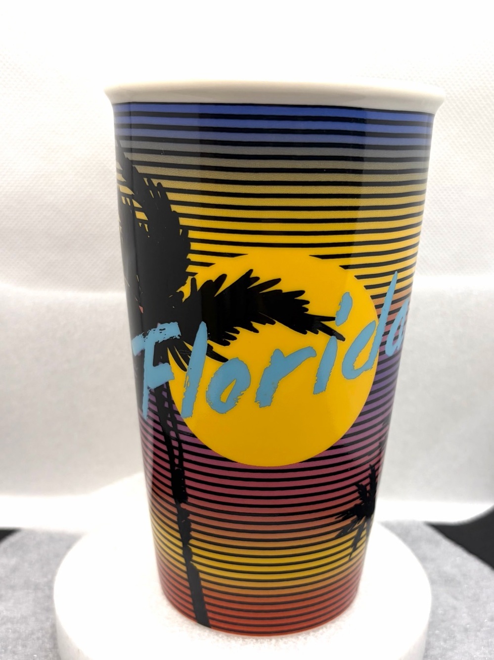 Starbucks FLORIDA Sunset Palm Trees Travel Tumbler Mug 12oz